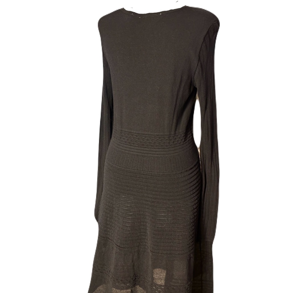 Simply Vera Vera Wang Black Textured Long Sleeve Dress